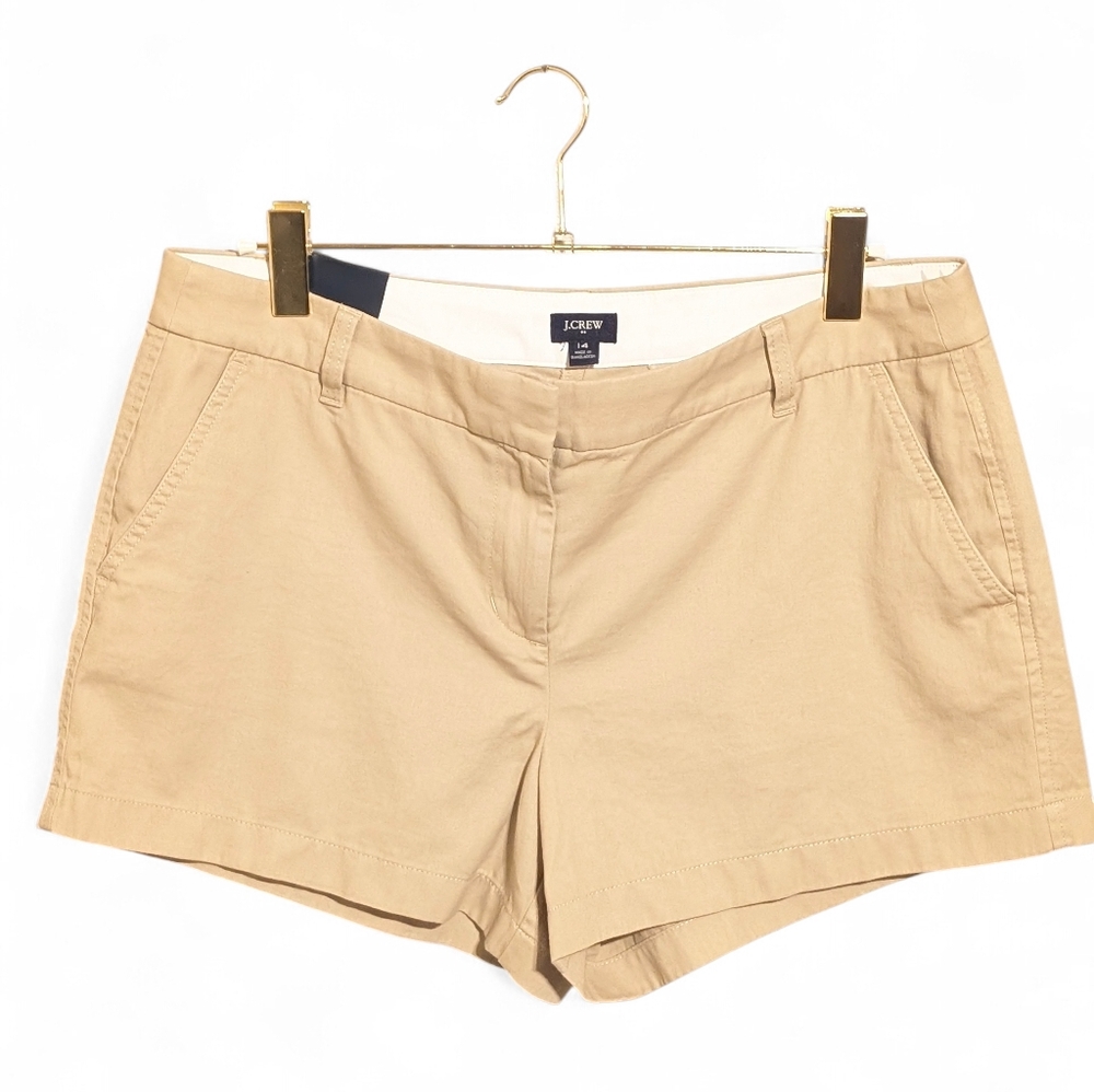 ☀️ NWT J.Crew Women's Classic Chino Shorts, 3.5" Inseam, Khaki Size 14 Preppy